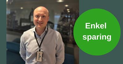 Bilde av rådgiver Karl Kristian tekst "Enkel Sparing"